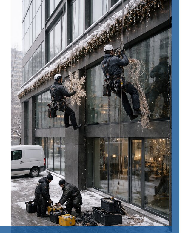 Демонтаж новогоднего оформления в Новочеркасске от 5629 р. | ВЫСОТНИК-Нвч