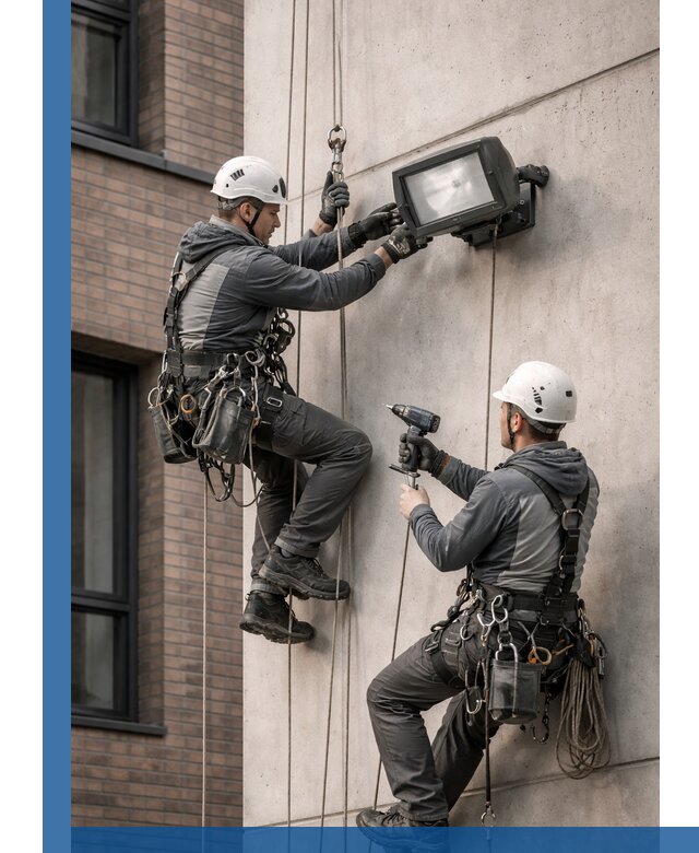 Профессиональный монтаж фасадных прожекторов в Новочеркасске под ключ