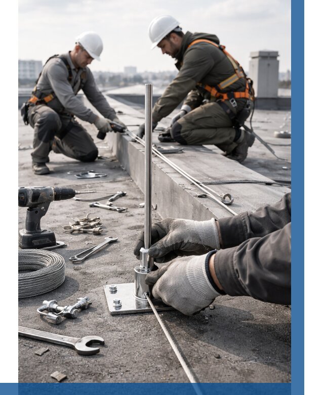 Монтаж молниезащиты на кровле в Новочеркасске цена от 25585 р. | ВЫСОТНИК-Нвч