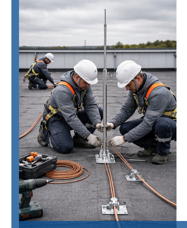 Монтаж молниезащиты на кровле в Новочеркасске под ключ с гарантией