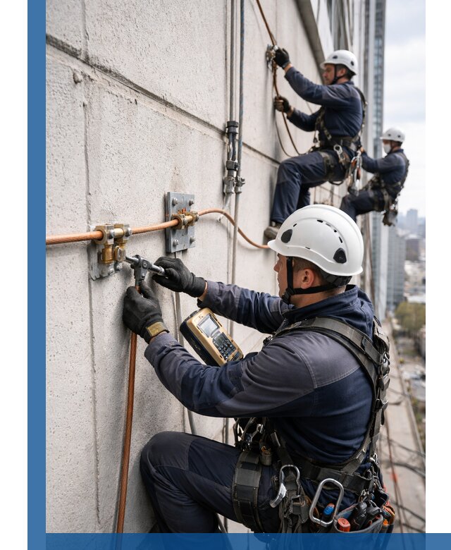 Монтаж системы заземления здания и молниезащиты в Новочеркасске