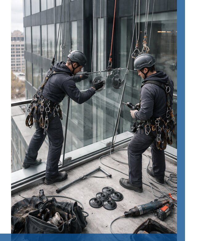 Монтаж стеклянных ограждений в Новочеркасске от 2559 р. | ВЫСОТНИК-Нвч