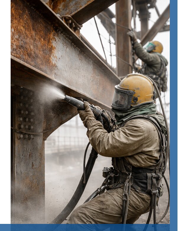 Пескоструйная очистка металлоконструкций в Новочеркасске по 614 р.  ВЫСОТНИК-Нвч