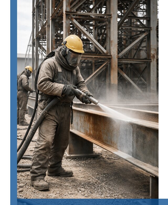 Пескоструйная очистка металлоконструкций в Новочеркасске промышленная