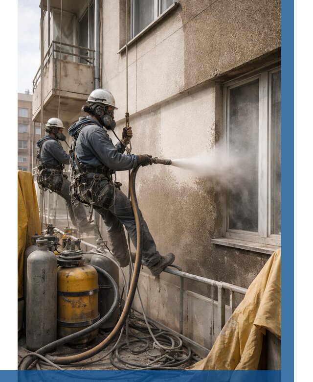 Пескоструйная очистка фасада в Новочеркасске от 665 р. | ВЫСОТНИК-Нвч