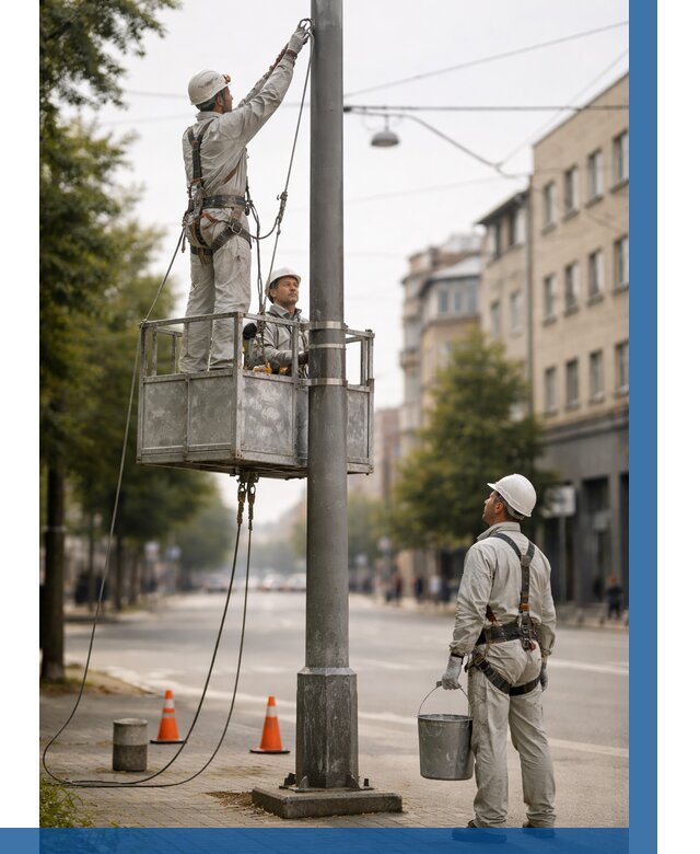 Покраска опор освещения в Новочеркасске от 5117 р. | ВЫСОТНИК-Нвч