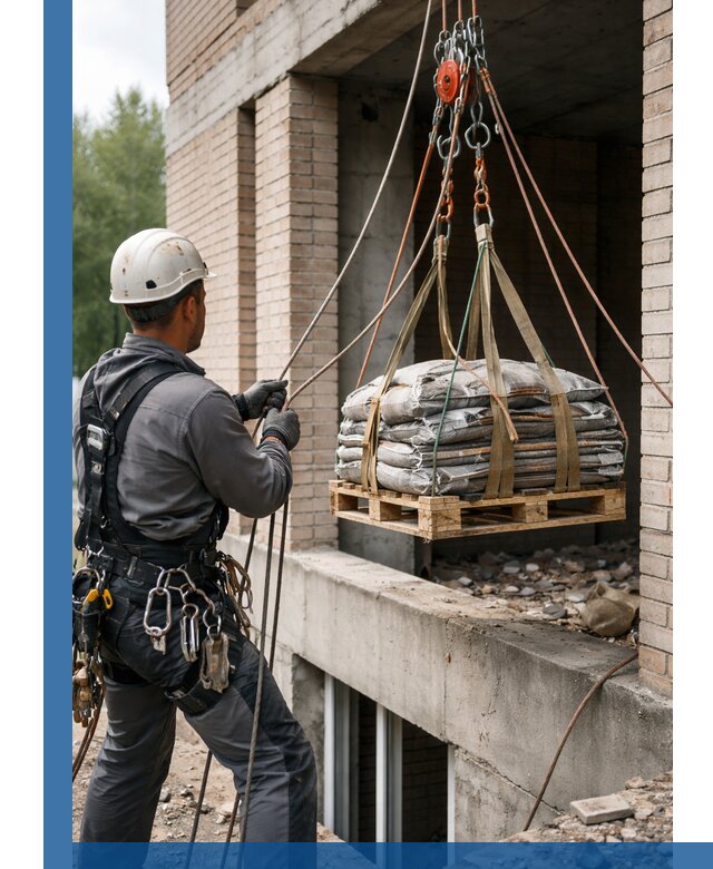 Подъем материалов на этаж веревками в Новочеркасске оперативно
