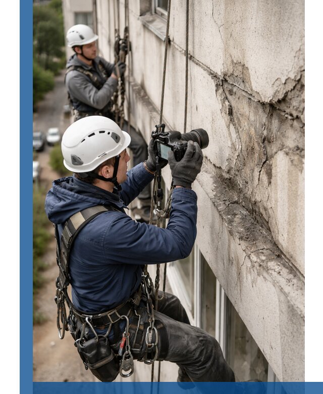 Фотофиксация дефектов фасада с высотной съемкой в Новочеркасске