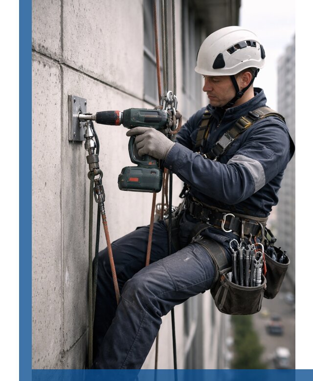 Установка анкерных точек для высотных работ в Новочеркасске